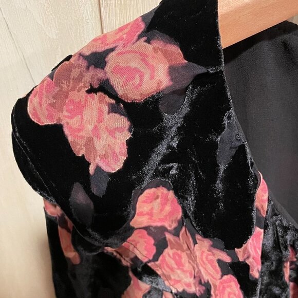 Michael Kors Rose velvet devore mini dress blackXS - Picture 7 of 8